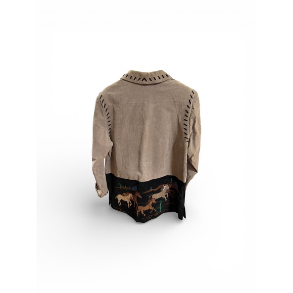 NWT Vtg Quacker Factory Womens Suede Leather Western Horse Embroidery Jacket M - Picture 2 of 5